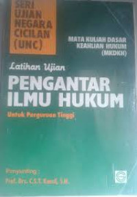 Image of Pengantar ilmu hukum: latihan ujian untuk perguruan tinggi/C.S.T. Kansil