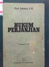Image of Hukum perjanjian/ Subekti