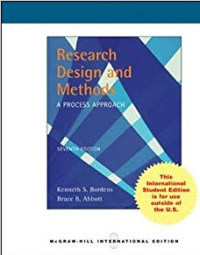 Image of Research design and methods a process approach/ Bordens S Kenneth Et.All
