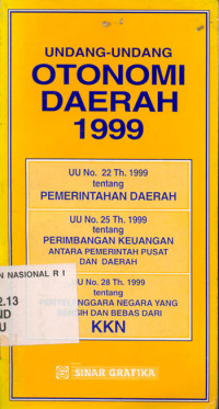 Image of Undang-undang otonomi daerah 1999/